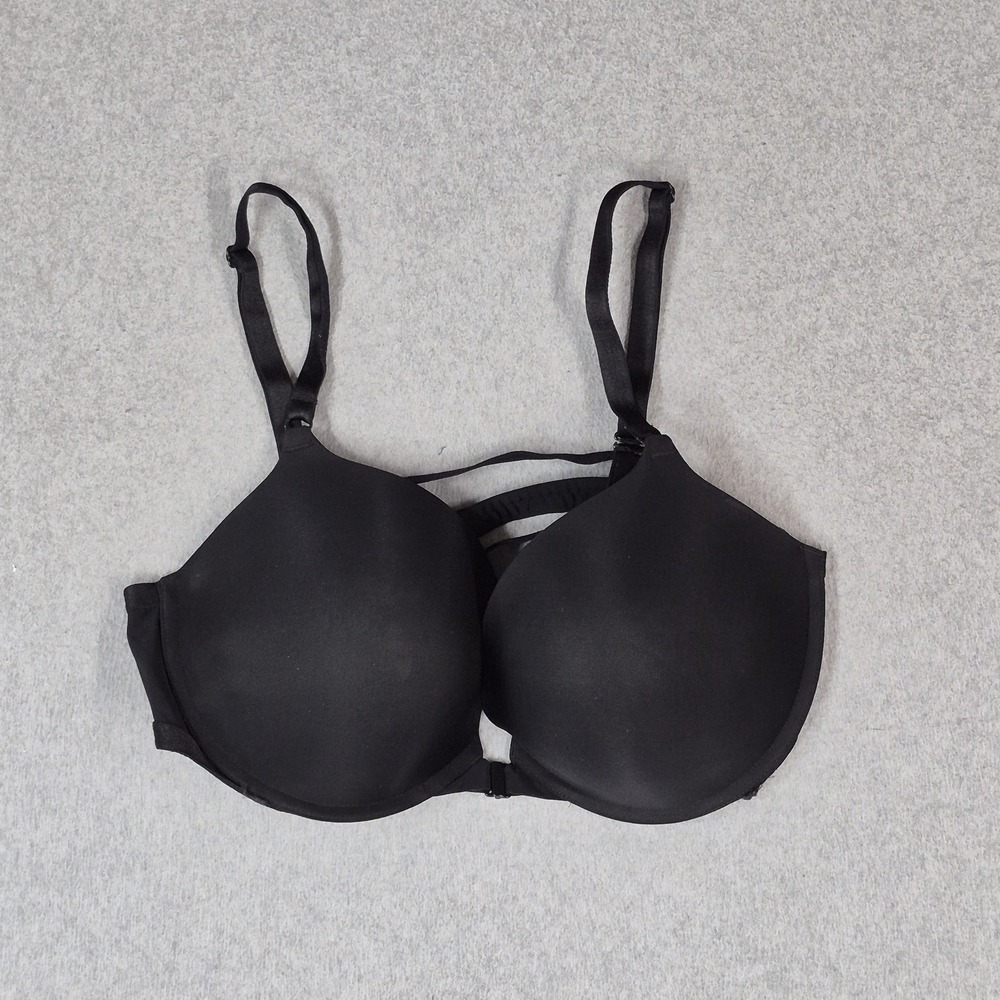 Victoria's Secret Women Bra 38D Black Push Up Front Closure